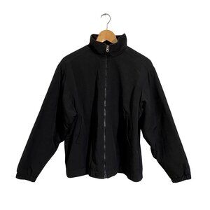 AKWA Black Men’s Vintage Sport Jacket Windbreaker Sz. S (Nylon & Fleece Lining)